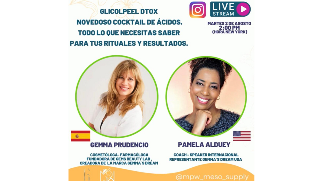 Invitación- Glicolpeel Dtox Novedoso Coctel de Acidos. Agosto 2, 2022 Instagram Live
