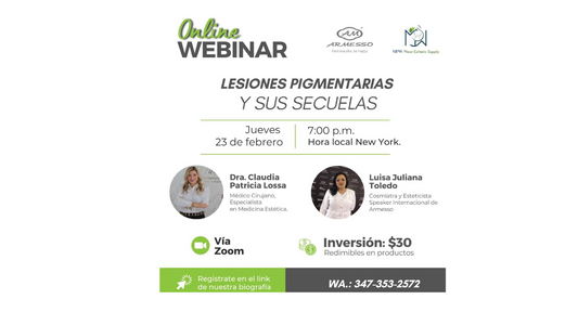 Live Webinar: LESIONES PIGMENTARIAS EN LA PIEL Y SUS PROTOCOLOS