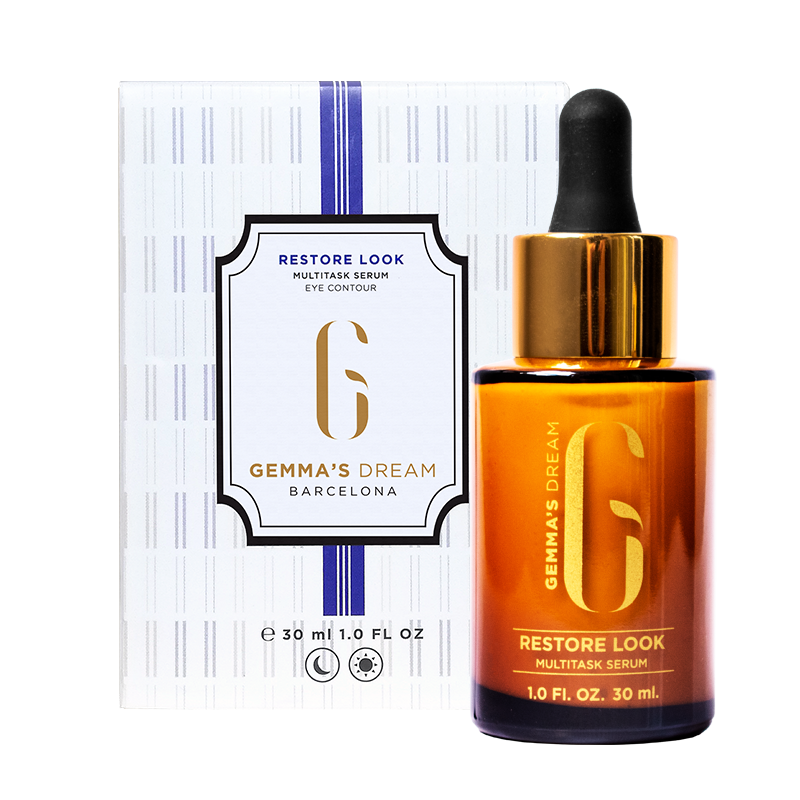 Multitask Serum for eye contour and acts as a facial serum. Active ingredients like vitamin K, jojoba oil, ginger, hyaluronic acid. For dark Circles, Eye Bags, Wrinkles. 