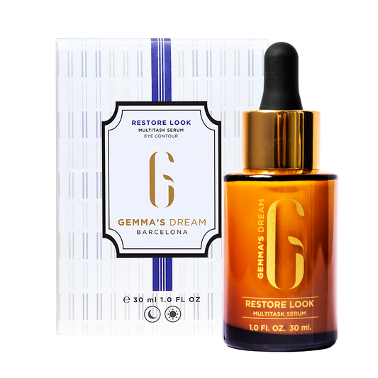 Multitask Serum for eye contour and acts as a facial serum. Active ingredients like vitamin K, jojoba oil, ginger, hyaluronic acid. For dark Circles, Eye Bags, Wrinkles.