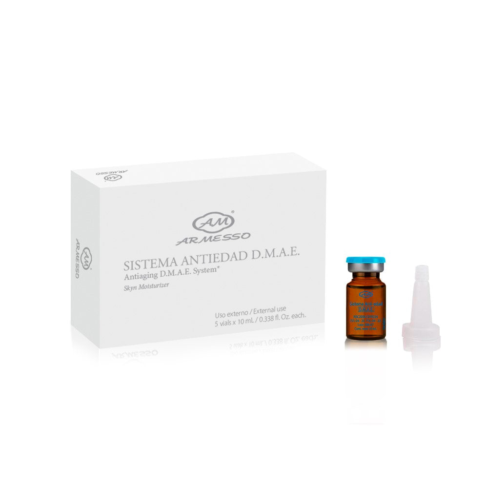 Antiaging DMAE System, Firming of the face and neck and helps to visibly improve skin's elasticityi Used to improve the appareance wrinkles, flakiness, and tightness, leaving skin looking firmeri.