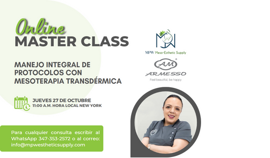 Master Class: Manejo Integral de Protocolos con Mesoterapia Transdérmica. 